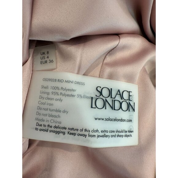 Solace London The Rio One Shoulder Mini Dress in Pink NWT - Size 4 - Picture 5 of 11